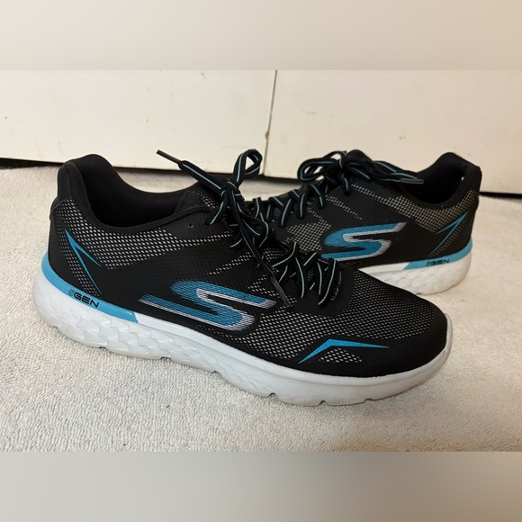 Sketchers #14808 Go Run Quickfit 5 Gen Womens Size 9 Black w/ Aqua Goga Run - Picture 1 of 7